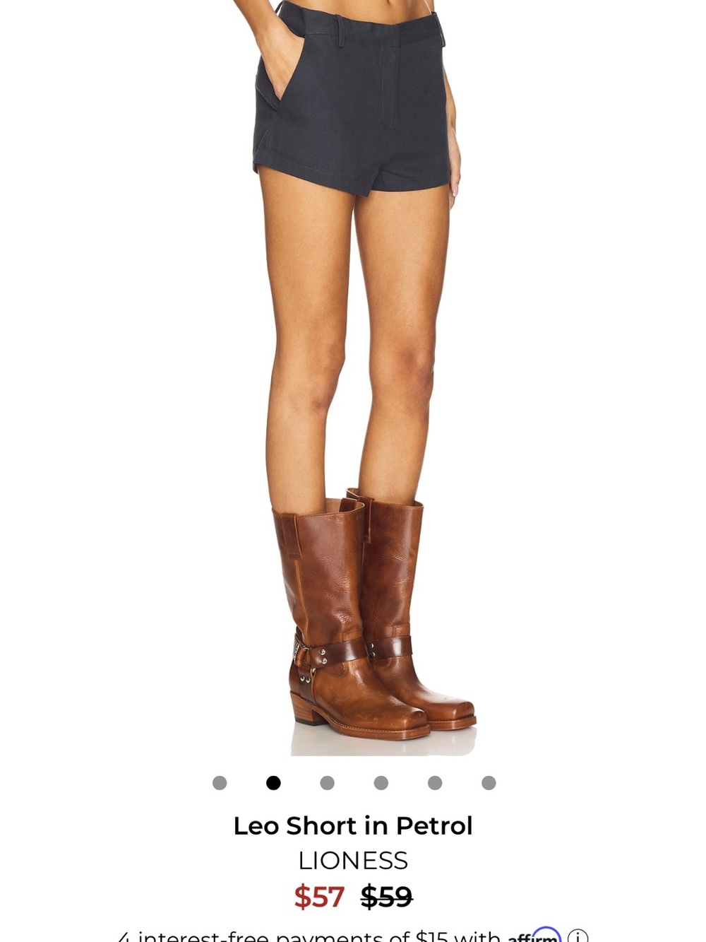 Lioness Petrol High-Rise Leo Shorts